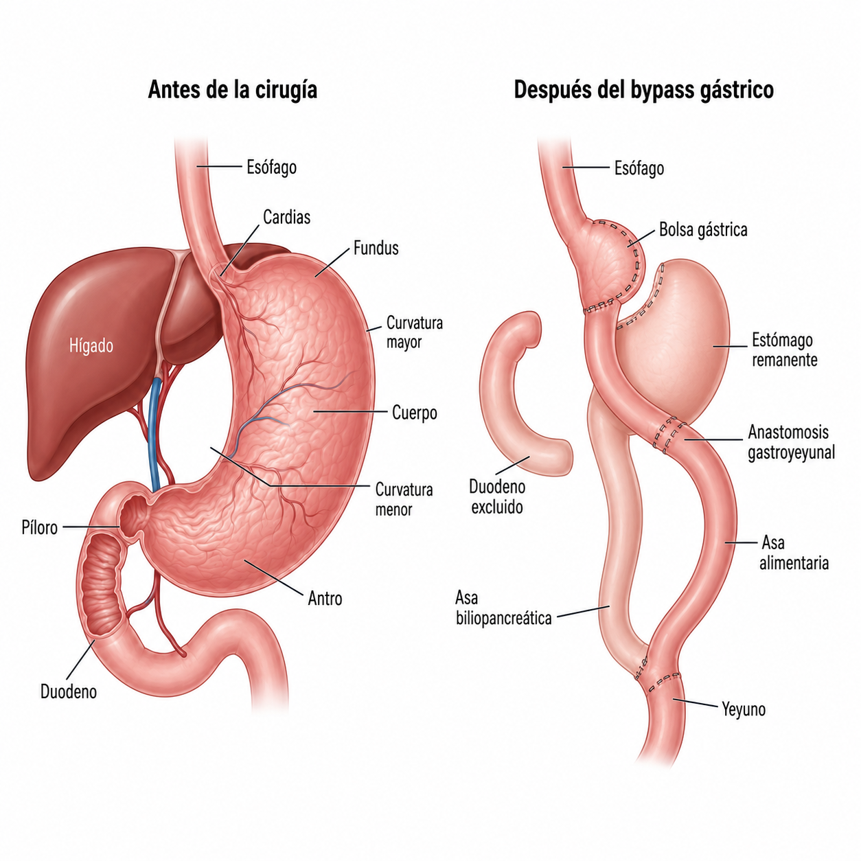 Diagrama médico de bypass gástrico